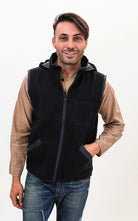 Surya Australia Thick Cotton Vest with Hood - Black #colour_black