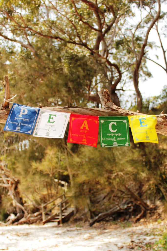 Surya Australia Ethical Cotton 'Peace' Prayer Flags from Nepal 