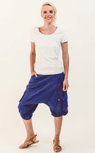 Surya Australia Ethical Cotton Drop Crotch Shorts - Blue #colour_blue