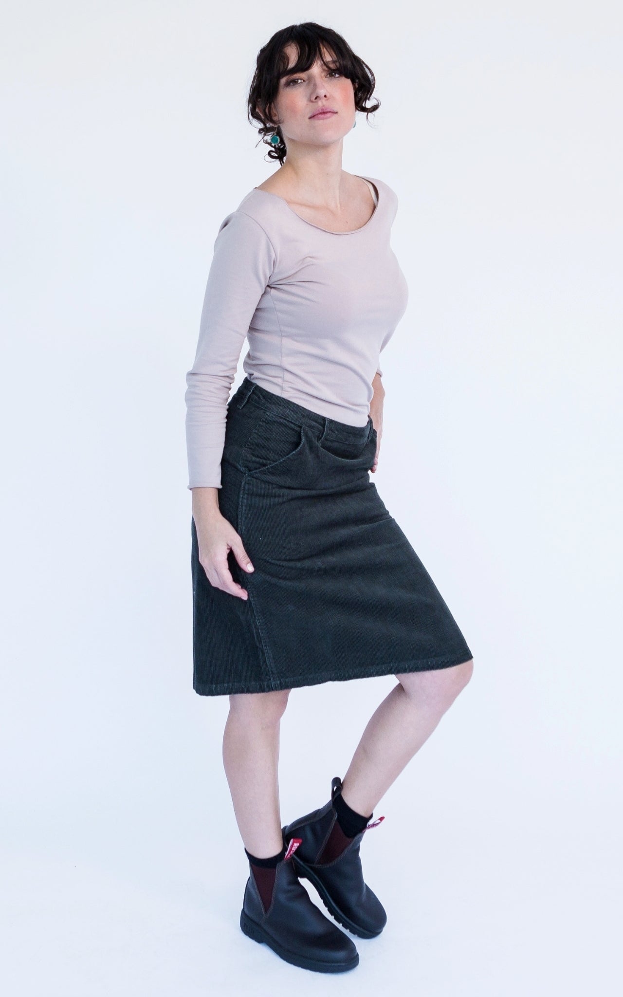 Surya Australia Ethical Cotton Corduroy Skirt made in Nepal - Black