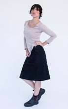 Surya Australia Ethical Cotton Corduroy Skirt made in Nepal - Black