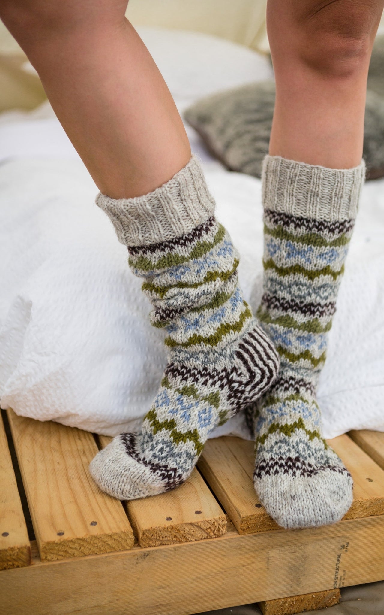 Surya Australia Wool Socks handmade in Nepal - Green