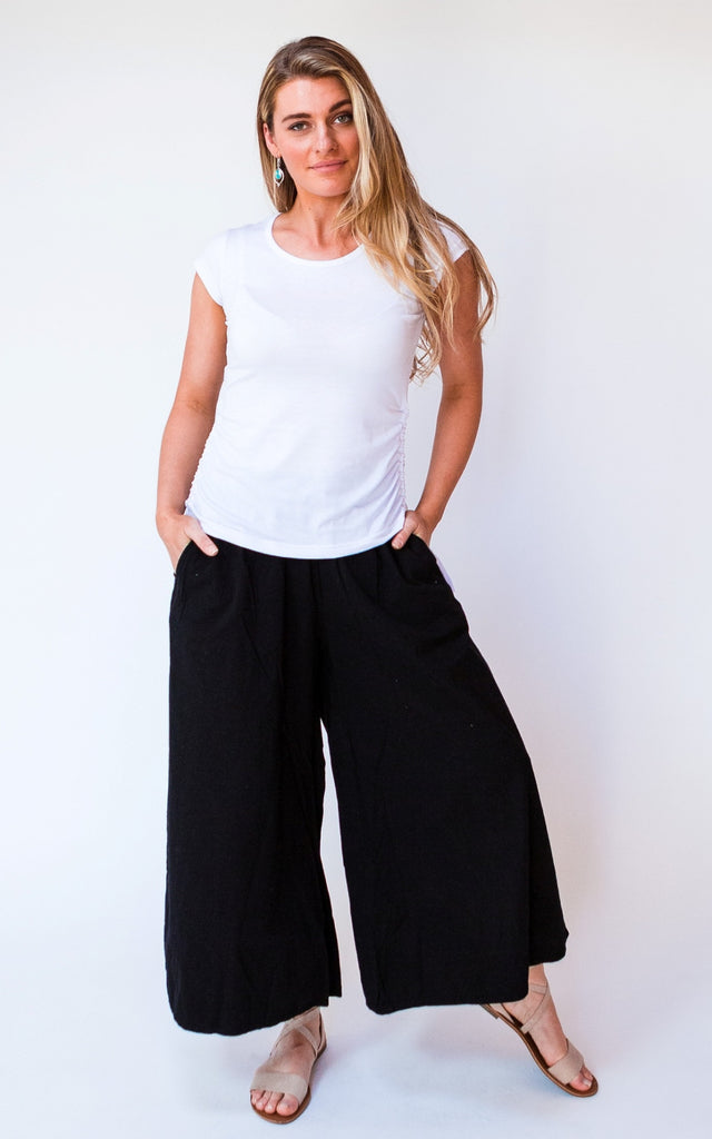 Surya Australia Ethical Cotton Palazzo Pants from Nepal - Mustard #colour_black