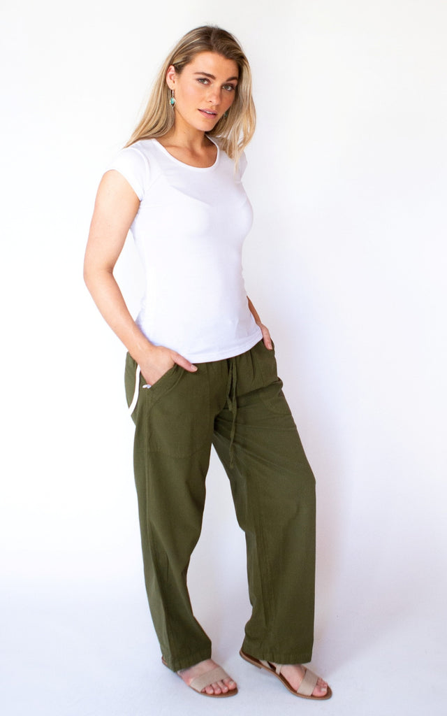 Surya Australia Cotton 'Dani' Pants - Green #colour_tree-green