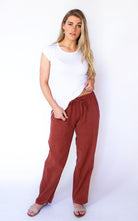 Surya Australia Ethical Cotton Loose Pants from Nepal - Rust