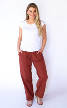 Surya Australia Cotton 'Dani' Pants - Rust #colour_rust