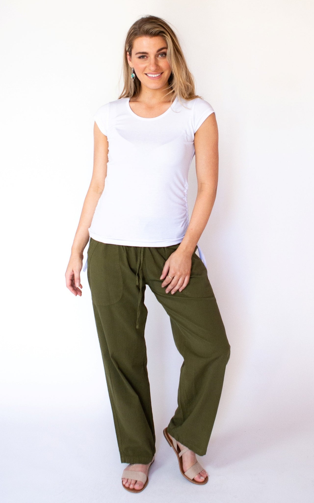 Surya Australia Ethical Cotton Loose Pants from Nepal - Green