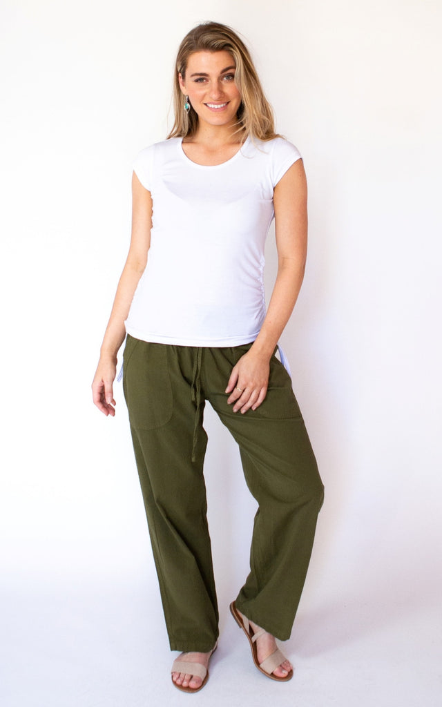 Surya Australia Cotton 'Dani' Pants - Green #colour_tree-green