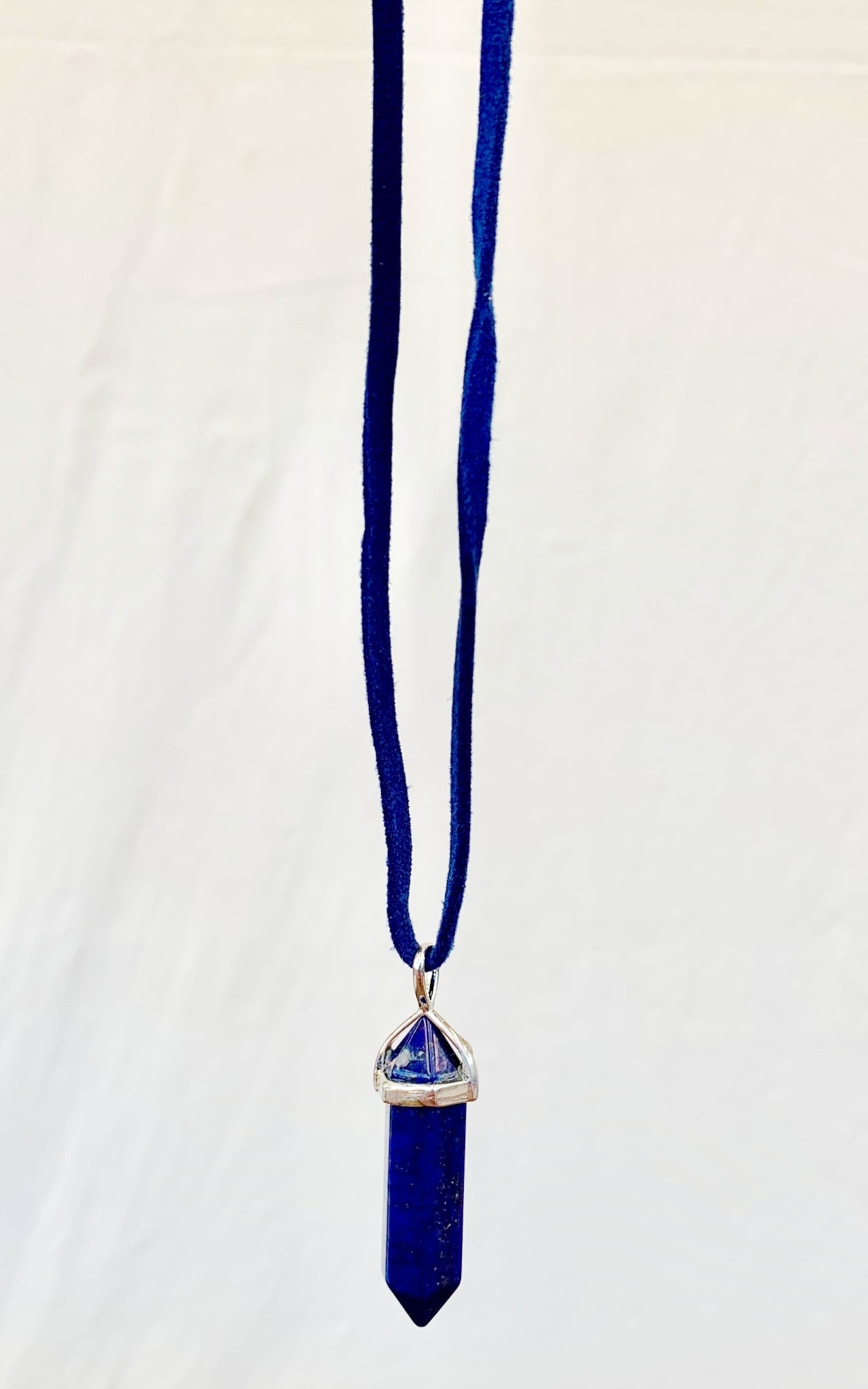 Surya Australia Suede + Blue Crystal Necklace
